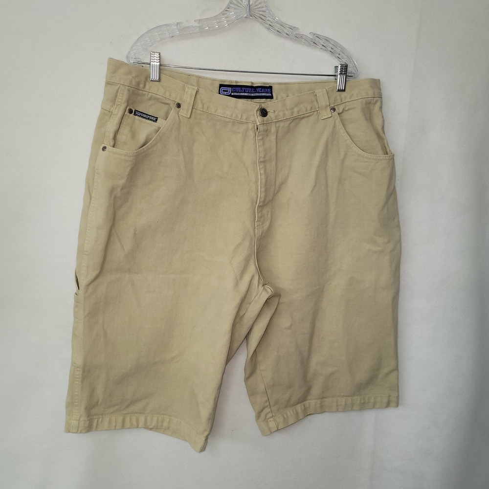 Culture Jeans Carpenter Shorts Mens 42‎ Khaki Canvas Utility Pockets Streetwear